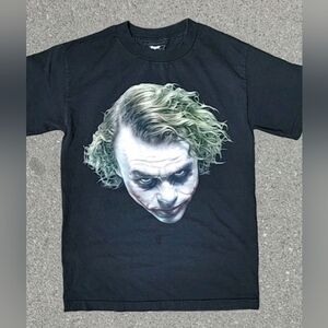 Vtg 2008 The Dark Knight Joker Print T-Shirt Size (S)